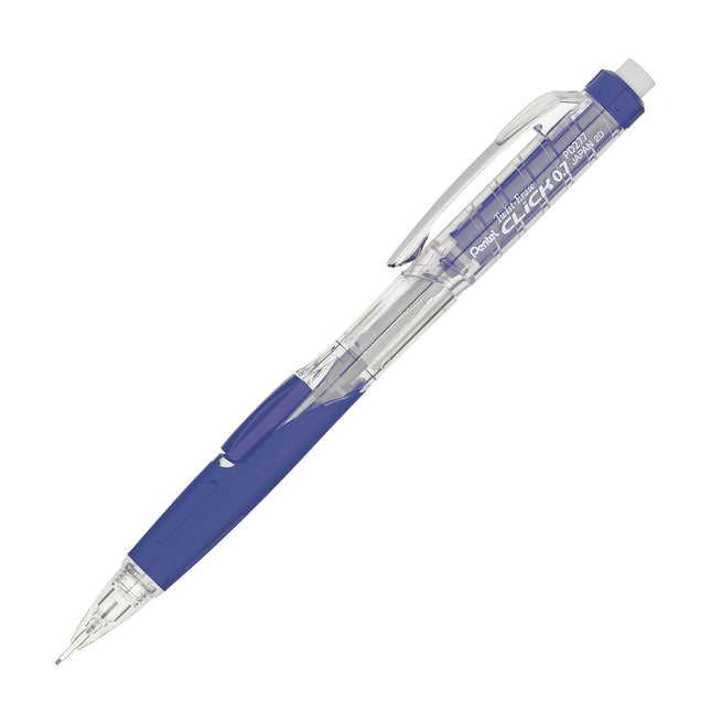 Portaminas Pentel Twist-Erase CLICK (0.7mm) Barriles Azules Surtidos, El Color Puede Variar, Caja de 12 (PD277TC)