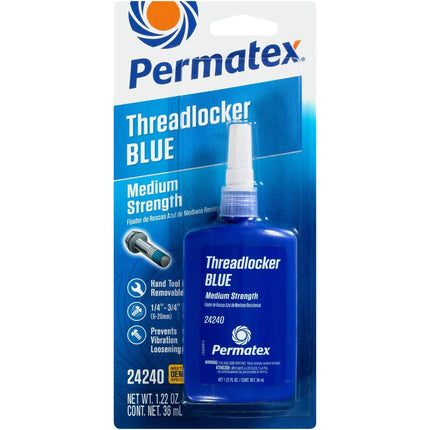 Permatex 24240 Medium Strength Threadlocker Blue, 