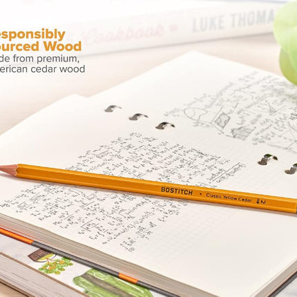 Bostitch Office Premium #2 Pencils, American Cedar Wood, Pre-Sharpened, HB Graphite, 144-Pack