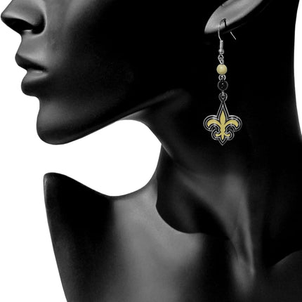 Siskiyou Sports NFL New Orleans Saints Bead Dangle Earrings