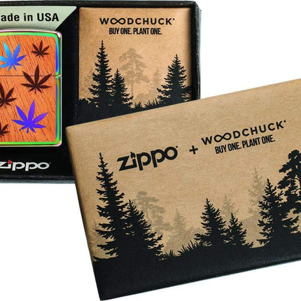 Zippo Woodchuck Zippo Woodchuck USA Leaves Lighter, Multi, Multi-Coloured