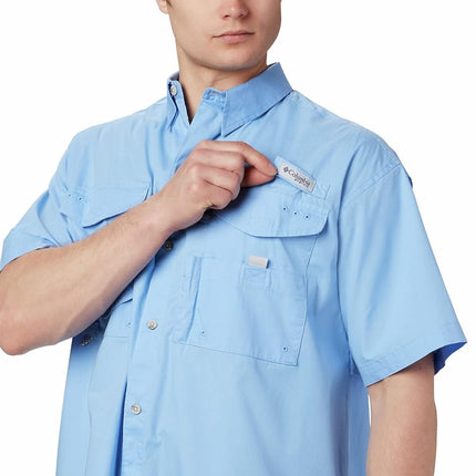Columbia Men's Bonehead Short Sleeve Shirt, Blue, XX-Small