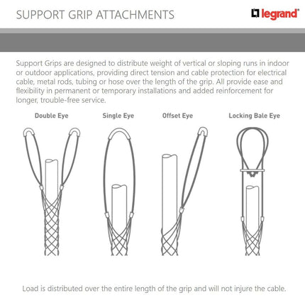 Legrand-Pass & Seymour FC40 Bus Drop Grip, Closed Mesh, Single Eye.41-.56