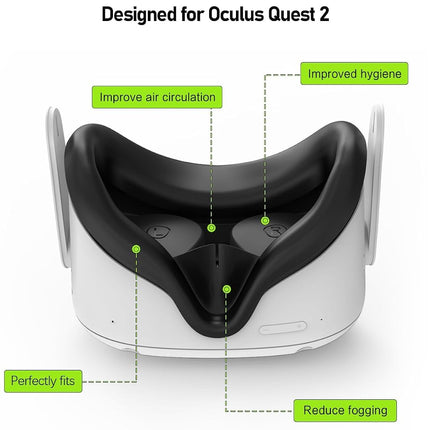 AMZDM Face Pad Cover for Oculus Quest 2 with Lens Covers Protectors Washable VR Silicone Covers for Meta Quest 2 VR Accessories
