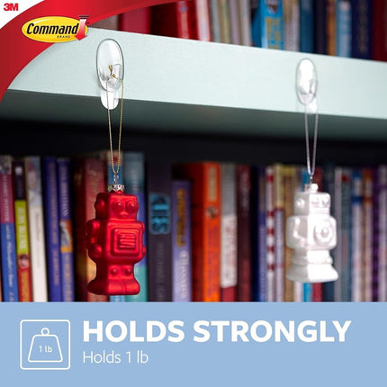 Command Small Hooks, Clear, 6-Hooks/Pack, 2-Packs, Organize Damage-Free