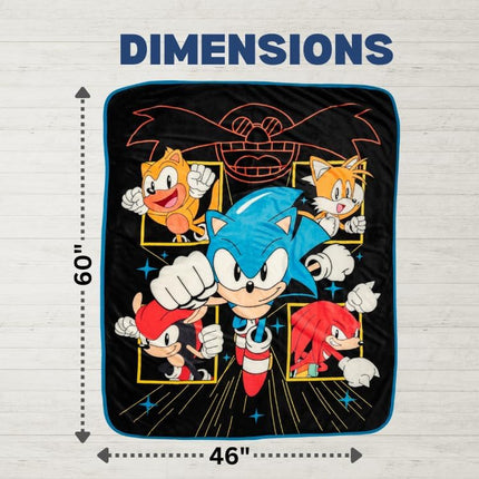Franco Sonic The Hedgehog Kids Soft Plush Sherpa Duvet Cover Set, 50" x 60" (Officially Licensed)