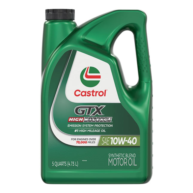 Castrol 03111 GTX High Mileage 10W-40 Motor Oil - 