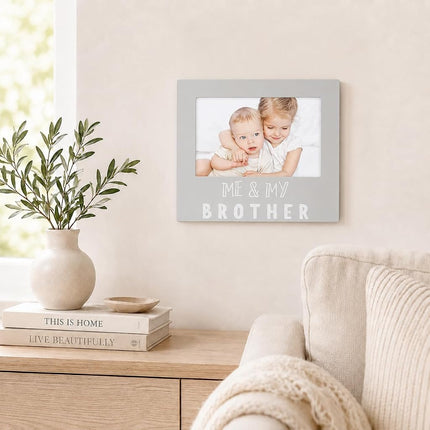 Pearhead Me and My Brother Sentiment Photo Frame,Sibilng Pictures, Gray,1 Count(Pack of 1)