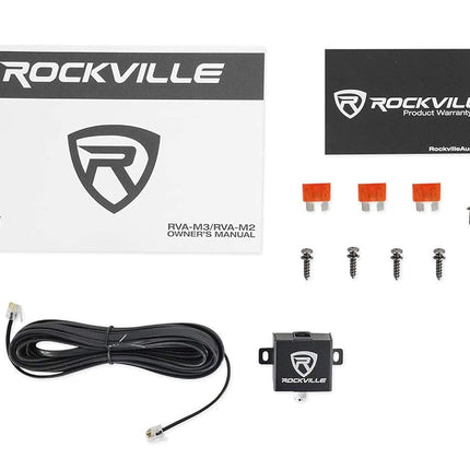 Rockville RVA-M3 V2 Mono Car Amplifier, 4000W, 1000W Dyno-Certified RMS @ 1 Ohm, Class-D, MOSFET, Bass Remote, Perfect for Subwoofers and Car Audio
