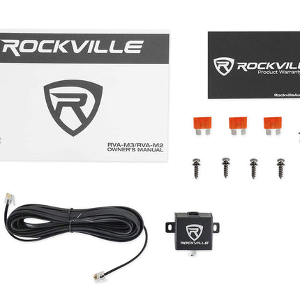Rockville RVA-M3 V2 Mono Car Amplifier, 4000W, 1000W Dyno-Certified RMS @ 1 Ohm, Class-D, MOSFET, Bass Remote, Perfect for Subwoofers and Car Audio