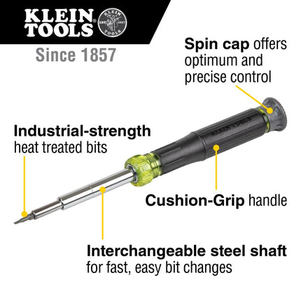 Electronic Screwdriver, 14-in-1 with 8 Precision Tips, Slotted, Phillips, and Tamperproof TORX Bits, 6 Precision Nut Drivers Klein Tools 32314