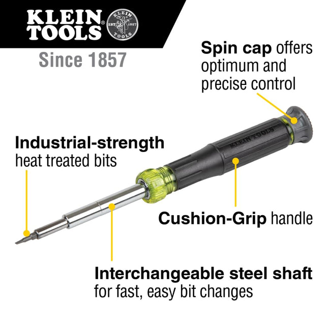Electronic Screwdriver, 14-in-1 with 8 Precision Tips, Slotted, Phillips, and Tamperproof TORX Bits, 6 Precision Nut Drivers Klein Tools 32314