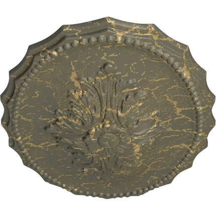 Ekena Millwork CM16OXWHC Oxford Ceiling Medallion, Witch Hazel Crackle