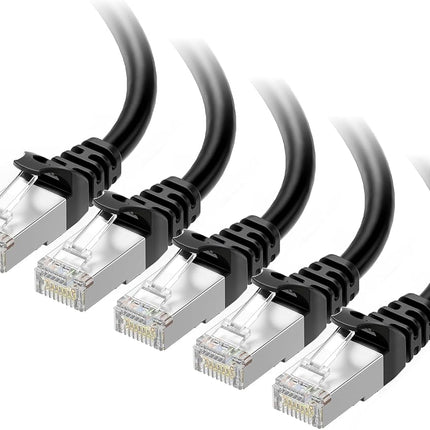 Cable Matters 10Gbps 5-Pack Snagless Shielded Cat 6A Ethernet Cable - 5ft, Cat 6A Cable, Cat6A Cord, Ethernet Cord, Black