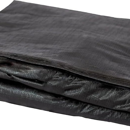 Patio Wood Burning Patio Fireplaces Vinyl Cover Outdoor Protective Felt Lined Interior 10 Gauge Vinyl Waterproof Weather Resistant Cover With Zipper & Fabric Ties - Black