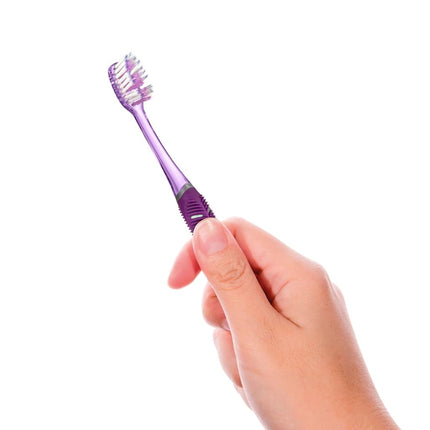 GUM Technique Deep Clean Toothbrush with Quad-Grip Handle, Compact Head & Soft Bristles, 3 Count, Multicoloured