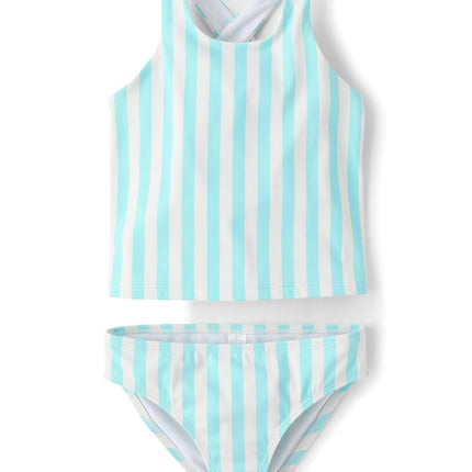 The Children's Place Girls' 2-Piece Tankini Swimsuit, Seagrove Stripe, Small