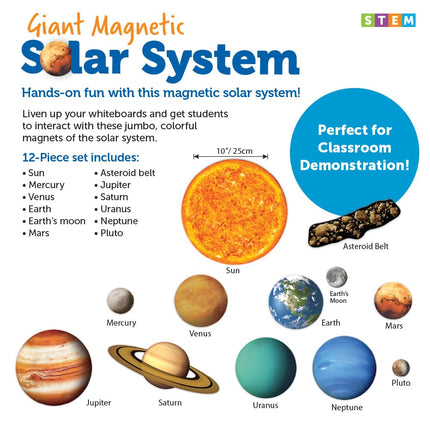 Learning Resources Giant Magnetic Solar System, Whiteboard Display, 13 Piece Set, Ages 5+