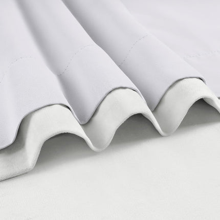 HPD Half Price Drapes Velvet Blackout Curtains/Drapes - 84 Inches Long 1 Panel Blackout Curtain Signature Pleated for Living Room & Bedroom - 25W X 84L, Primary White