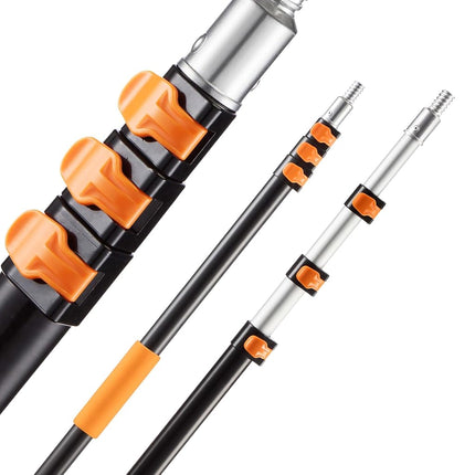 VEVOR Telescopic Extension Pole, 4-12 FT Multi-Purpose Extendable Pole, Sturdy Aluminum Alloy Paint Pole Extension with Flip-Lock Design, High Reach Roller Stick for Painting, Dusting and Cleaning