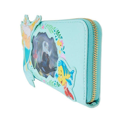 Loungefly The Little Mermaid Ariel Princess Lenticular Zip Around Wallet, Teal, One Size