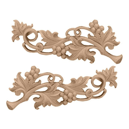 Ekena Millwork ONL11X04X01GRCH Each Side Medium Grape Scrolls Pair, 11 5/8-Inch x 4 5/8-Inch x 3/4-Inch, Cherry