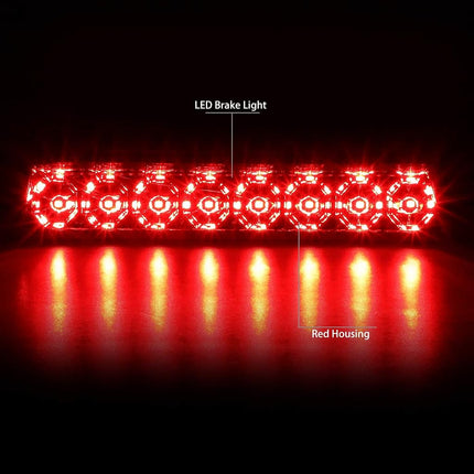 DNA MOTORING 3BL-FM87-LED-BK-SM Black Housing LED Third Tail Brake Light [Compatible with 1987-1993 Ford Mustang LX Hatchback with OEM Spoiler]