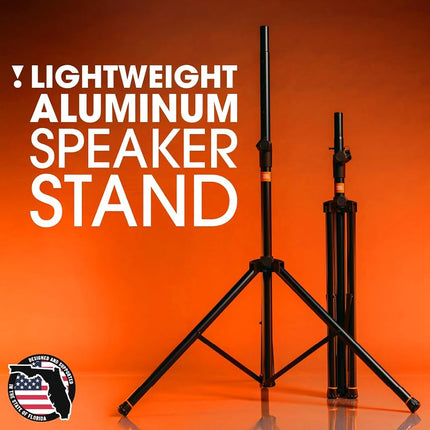 JBL Bags Standard Speaker Stand Set with Adjustable Height and Dual Diameter Pole; Includes (2) Speaker Stands and Carry Bag (JBLSPKSTMASET), Black