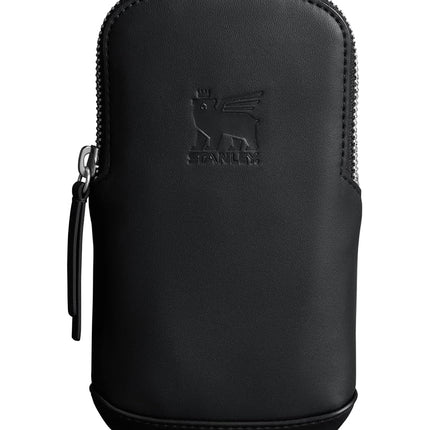 STANLEY Cross Bottle Essentials Case Midi | Phone, Wallet, Keys Holder for Water Bottle | Faux Leather Accessory Pouch for Carry All Strap | Tumbler Cup Accessories | BPA-Free | Black