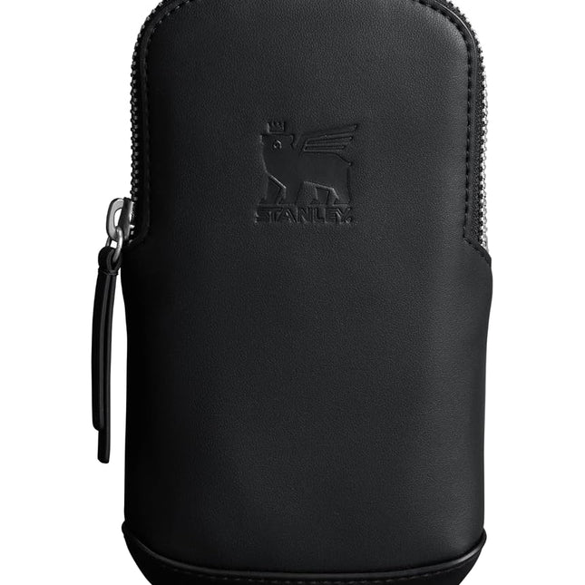 STANLEY Cross Bottle Essentials Case Midi | Phone, Wallet, Keys Holder for Water Bottle | Faux Leather Accessory Pouch for Carry All Strap | Tumbler Cup Accessories | BPA-Free | Black