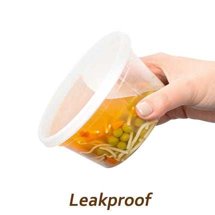 DuraHome Deli Containers with Lids 12 oz. Leakproof 40 Pack BPA-Free Plastic Microwaveable Clear Food Storage Container Premium Heavy-Duty Quality, Freezer & Dishwasher Safe (12 oz.)