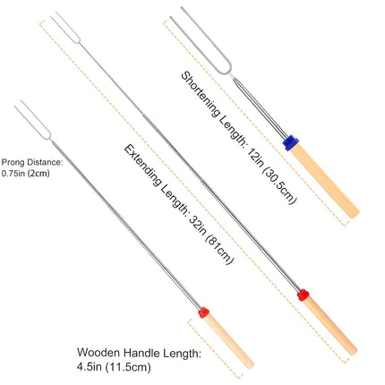 Marshmallow Roasting Sticks, Telescoping Smores Sticks for Open Fire Pit