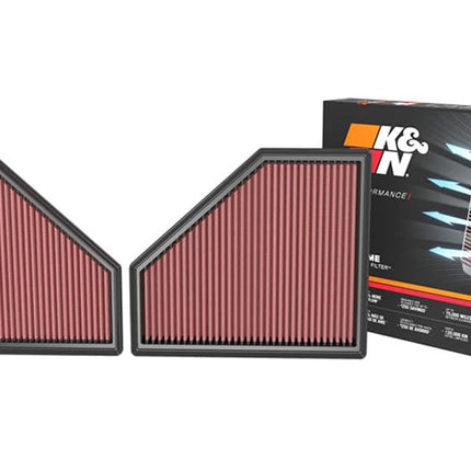K&N Replacement Air Filter Compatible with BMW M3 (G80) & M4 (G82) 2020- (Set of 2) (33-3171)