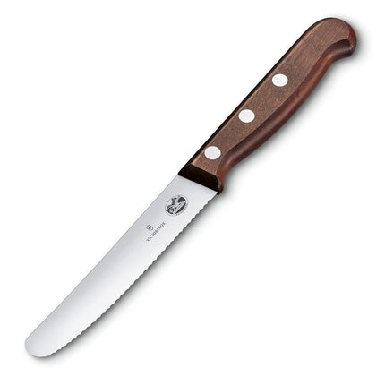 Victorinox Wood Tomato and Table Knife, 11 cm, Ergonomic Wooden Handle, Serrated Edge, Stainless Steel Blade, Modified Maple Wood