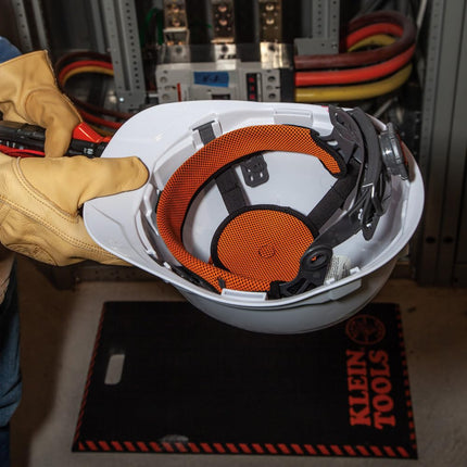Klein Tools Hard Hat, Non-vented, Full Brim Style with Headlamp