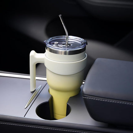 BJPKPK Tumbler with Handle and Straw 40 oz Insulated Tumblers with Lid Stainless Steel Travel Coffee Cups,Day & Night