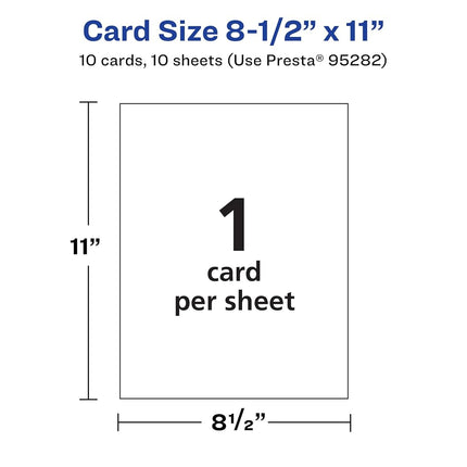 Avery Printable Rectangle Cardstock, 8.5" x 11", Glossy White Cardstock, Laser/Inkjet Cards, 10 Total