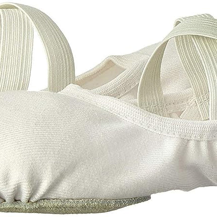 BLOCH Dance Zapatillas de ballet/zapatillas de lona elástica con suela dividida Performa para mujer, color blanco, talla 2.5 angosto