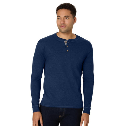 Hanes Mens Beefy Long Sleeve Three-button Henley-s