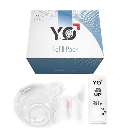 Kit de Recharges | 2 Tests Supplémentaires pour le Test de Fertilité Masculine YO | Analyse de la Mobilité des Spermatozoïdes | Appareil de Test YO NON Inclus - Pack de Recharges Uniquement | Choisissez : Pack de 4, Pack de 2
