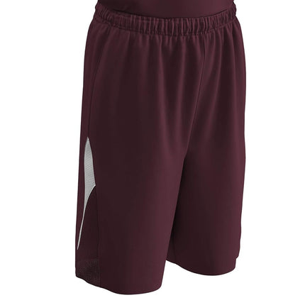 CHAMPRO Pivot Reversible Polyester Basketball Short, Youth Large, Maroon, White