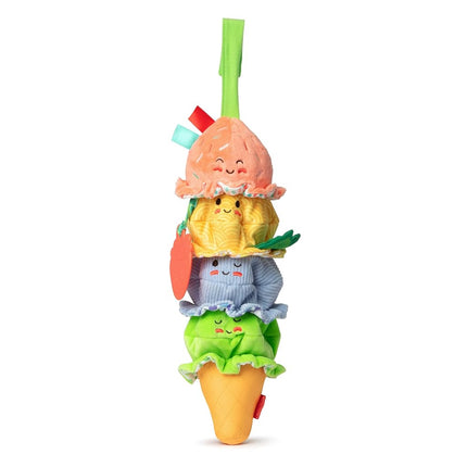 Melissa & Doug Ice Cream Take-Along Clip-On infant toy with sound and vibration - Early development & activity toys - Soft play food baby toys 0 months plus - Baby girl & baby boy toys
