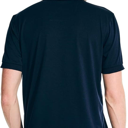 Nautica Men's Classic Short Sleeve Solid Performance Deck Polo Shirt, Navtech Performance Navy., Medium