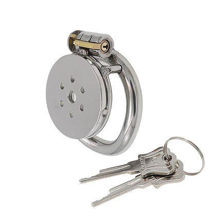 Flat Chastity Cage Metal Male Chastity Device Dark