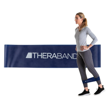TheraBand Resistance Band Loop, Professional Latex Mini Band for Lower Pilates, Crossfit, Yoga, Stretching, Physical Therapy, Strength Training no Weights, 12 Inch, Blue, Extra Heavy, Advanced Level 1