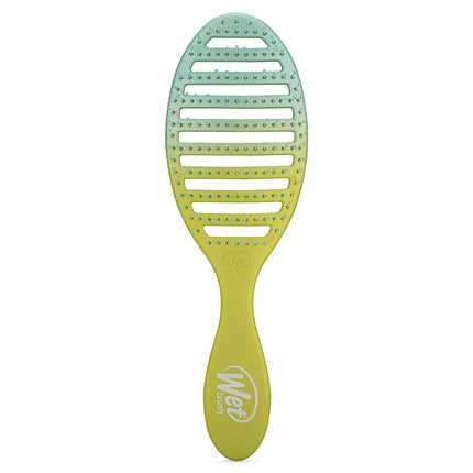 WetBrush Speed Dry Detangler with Heat Resistant Heatflex Bristles and Open Vent Design to Dry Hair Faster, For All Hair Types, Feel Good Ombre Collection, Green and Blue