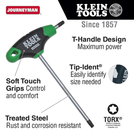 KLEIN TOOLS JTH67T Hex Key Set, TORX T-Handle Hex Key Allen Wrench Set with 6-Inch Blades, Stand Included, 7-Piece