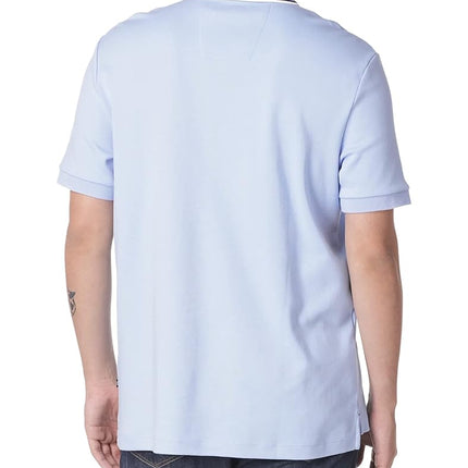 Nautica Men's Classic Fit Short Sleeve Dual Tipped Collar Polo Shirt, Noon Blue, XXL