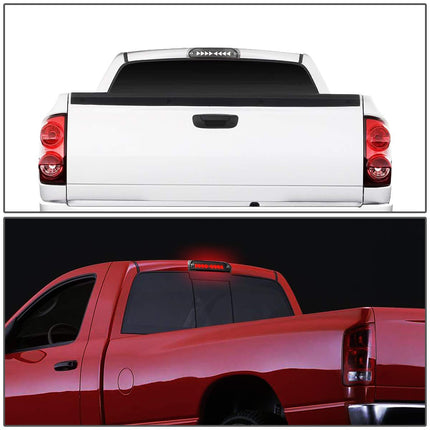 DNA MOTORING 3BL-DRM02-3D-T4-LED-BK Línea de punta de flecha con carcasa negra Tercera luz de freno LED 3D [Compatible con Dodge Ram 1500 02-08/Ram 2500 3500 03-09]