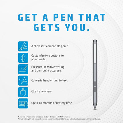 HP Genuine Stylus Pen, Compatible with Any Pen-Enabled Device, Envy x360/Pavilion x360/Spectre x360
